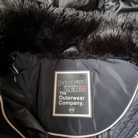 Point Zero Quilted Black Parka Coat Ladies Size M - Picture 5 of 11